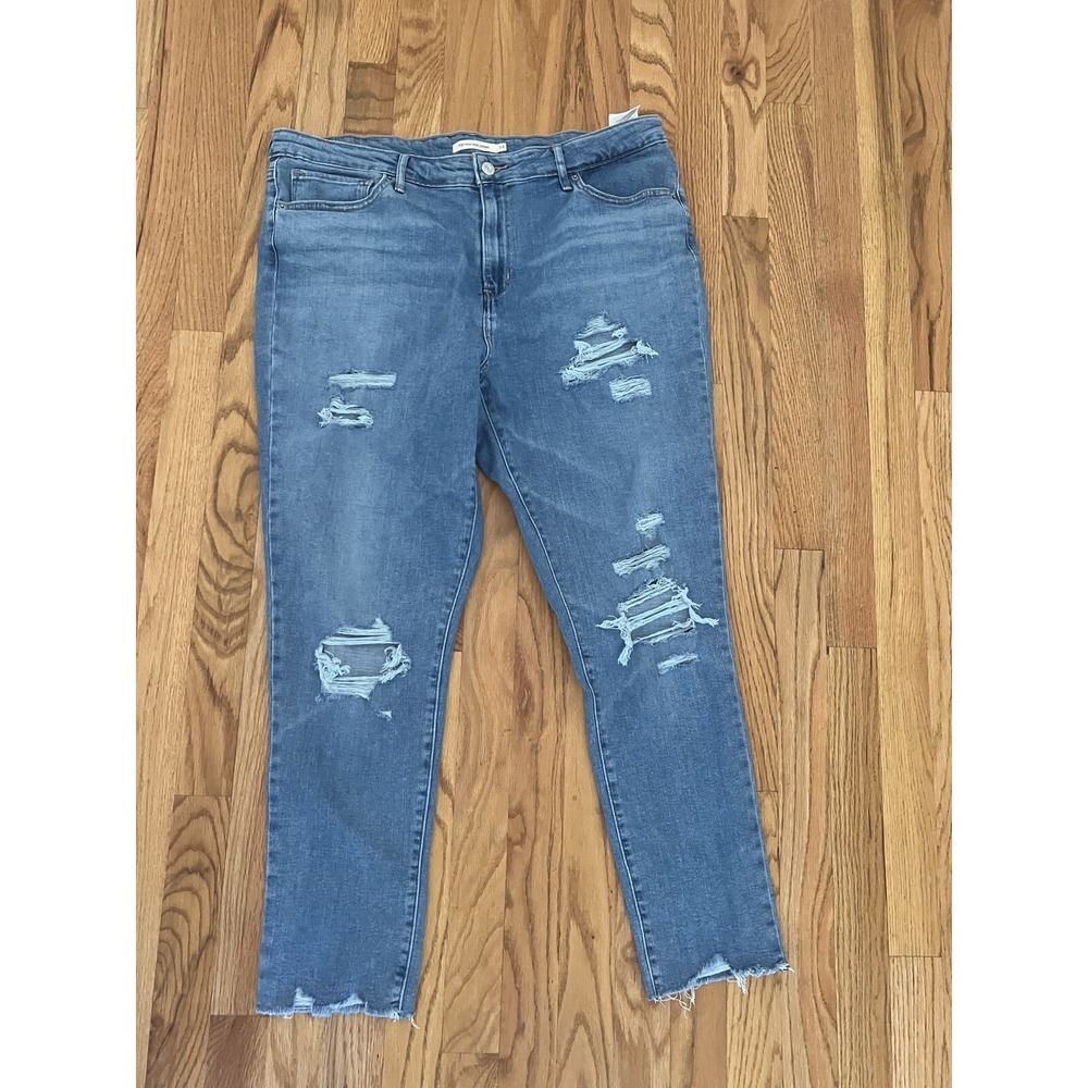 Levi's jeans Women's size 34 721 High Rise Skinny Jeans raw hem distressed Levi
